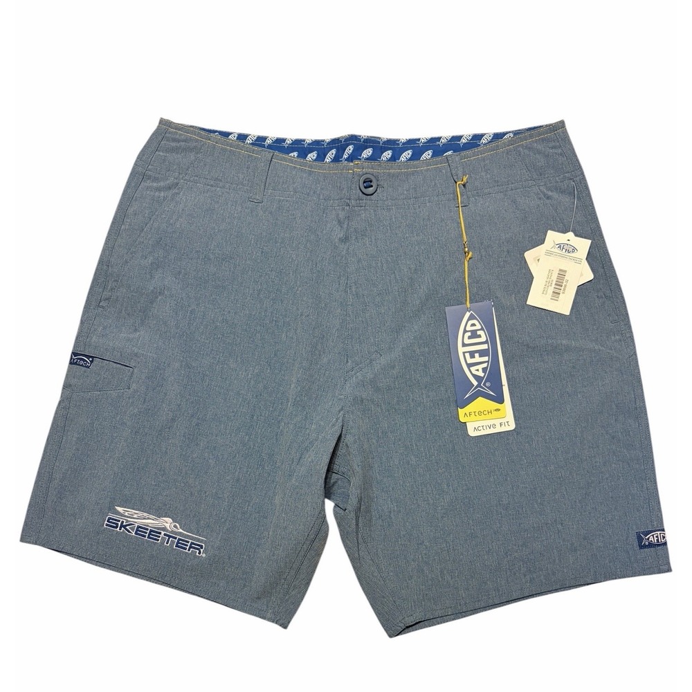 AFTCO Cloudburst Skeeter Fishing Shorts Space Blue Heather Men's Size 32